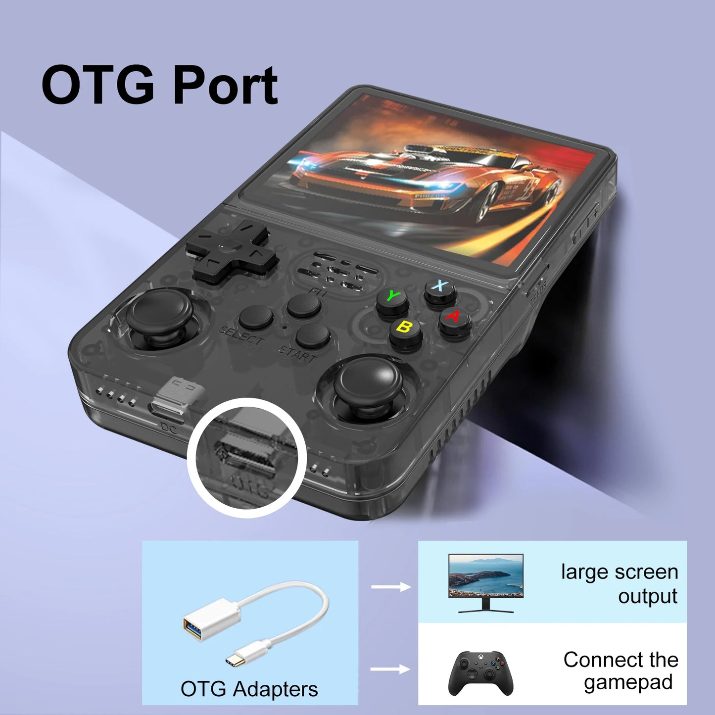 Gaminja R36S Retro Handheld Game Console Supports a two-player Mode