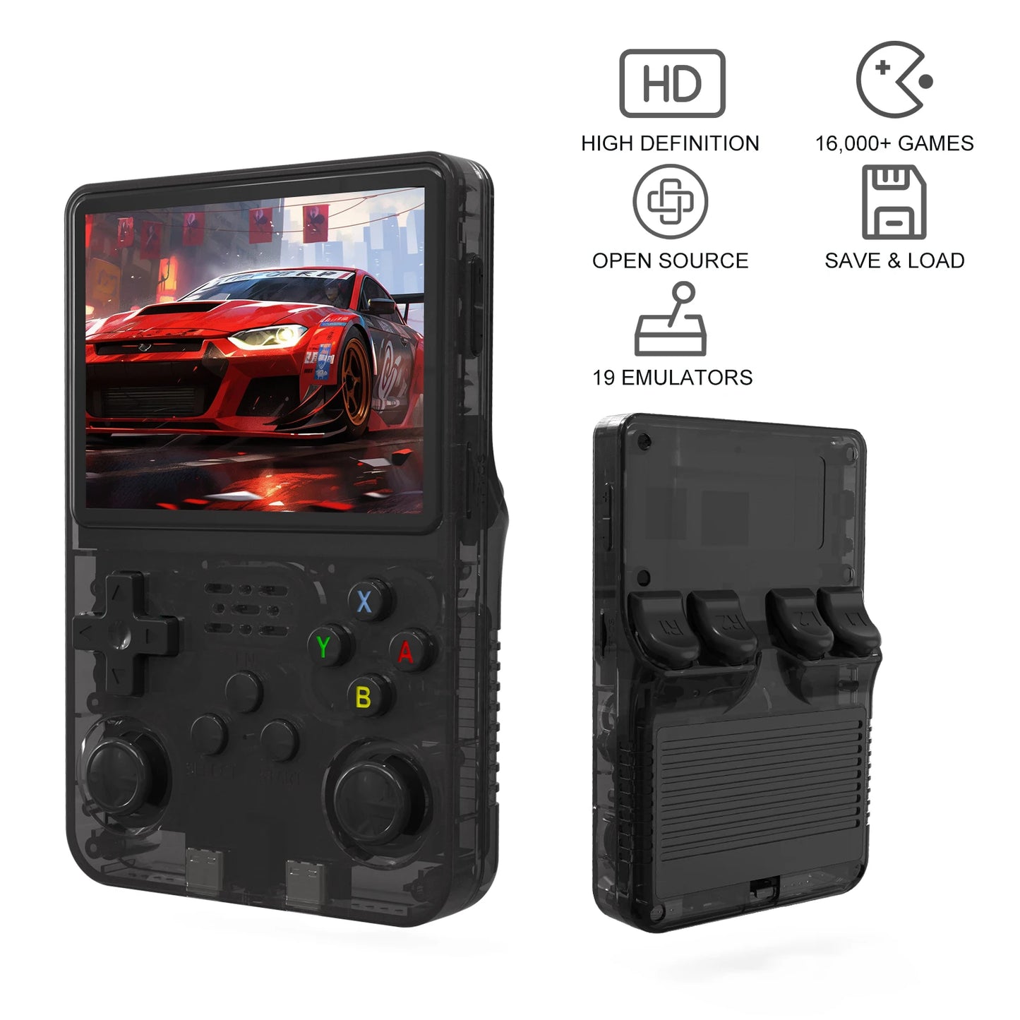 Gaminja R36S Retro Handheld Game Console Supports a two-player Mode