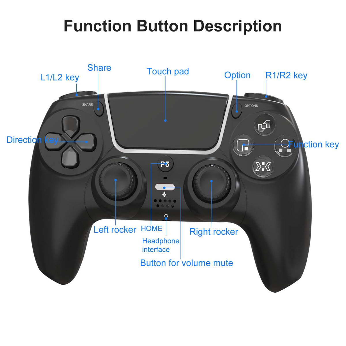 Mando de juego retro inalámbrico P50 para PS5