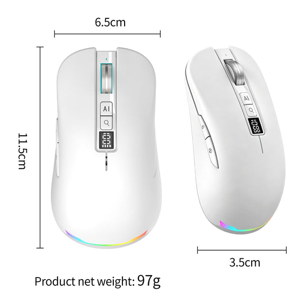 GAMINJA RGB AI Voice Mouse Wireless Smart Mouse with Voice Typing Translation and Search Control for Office Work