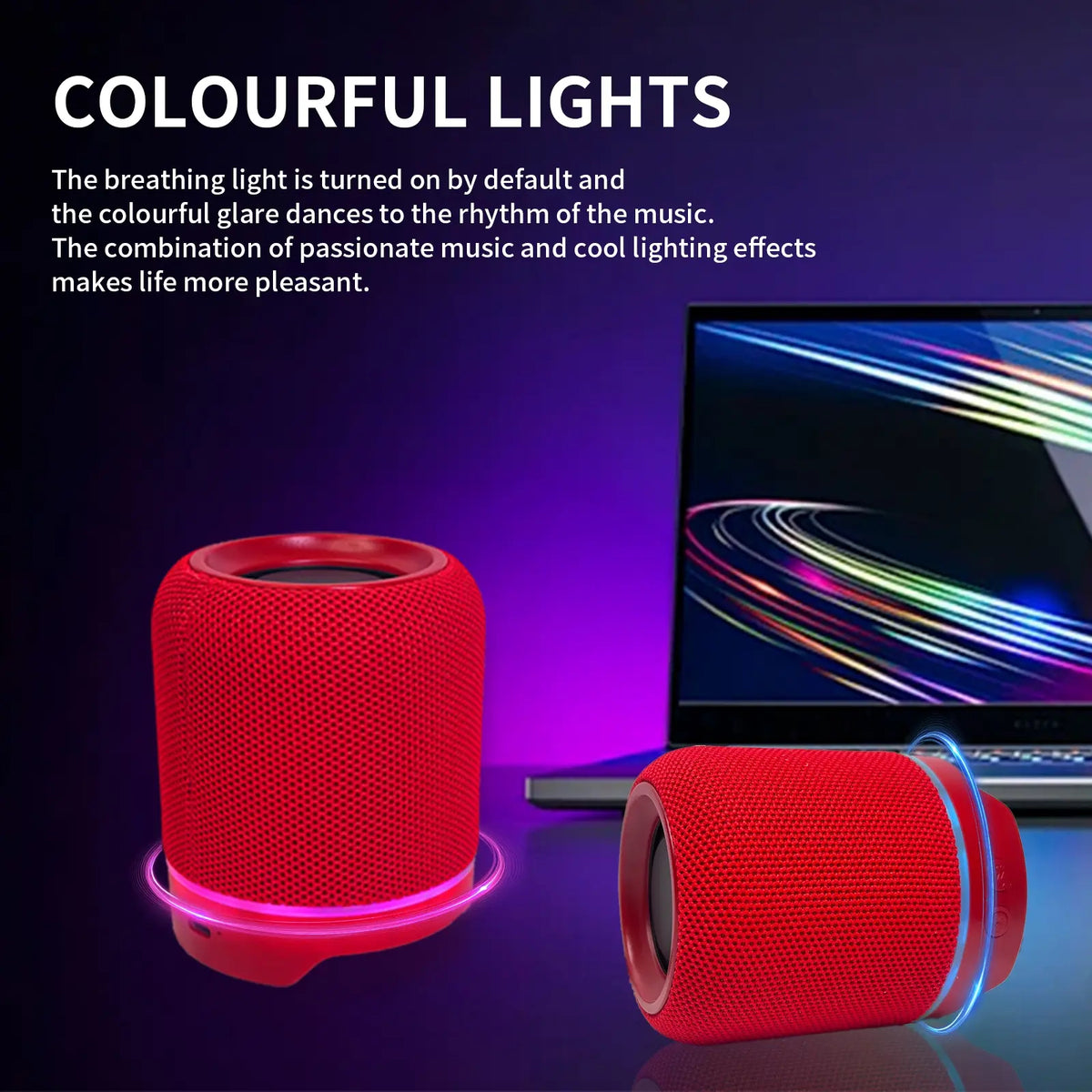 Altavoz portátil Bluetooth para fiestas GAMINJA™ M2 – 20W estéreo, luces LED, doble desmontable, carga rápida tipo C
