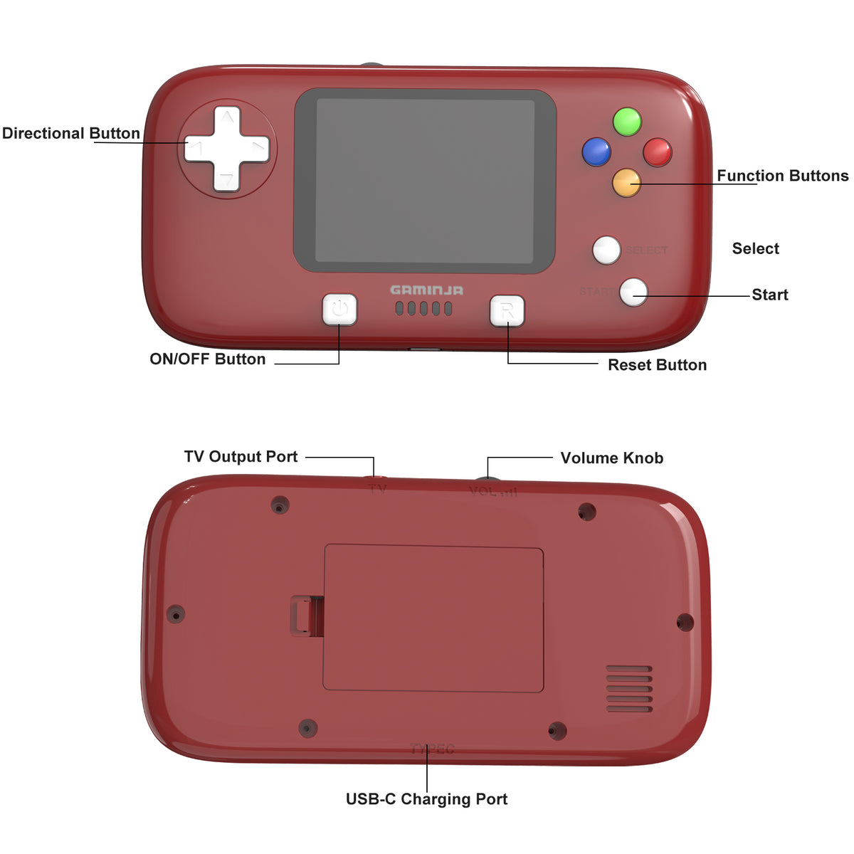 Consola de videojuegos retro portátil GAMINJA GC76