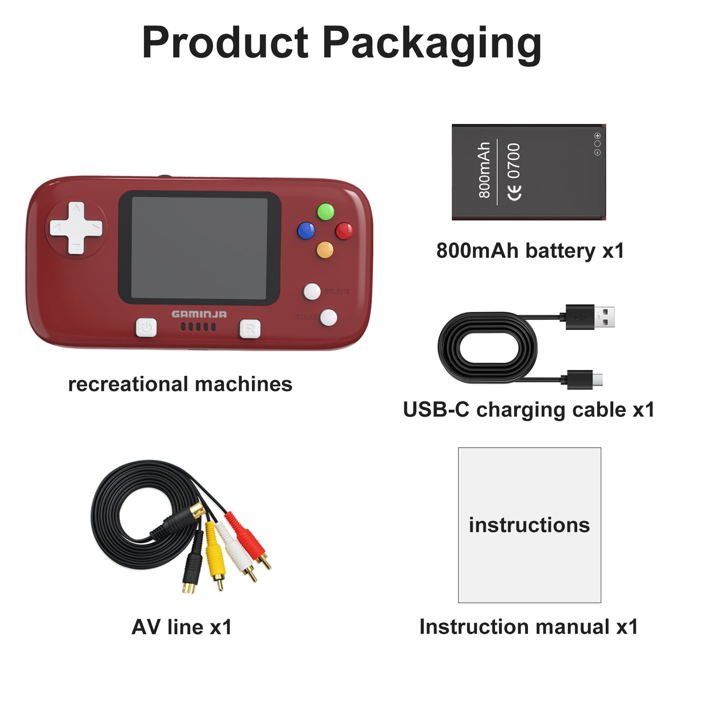 GAMINJA GC76 Portable Retro Video Game Console
