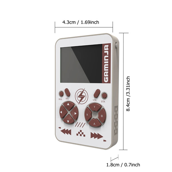 Consola de juegos portátil GAMINJA PB05 Mini, 400 juegos incorporados, batería de 5000 mAh