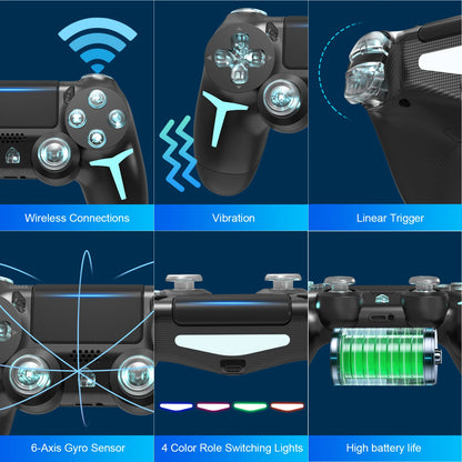 GAMINJA P412 LED Wireless Game Controller For PS4 PS3 Console Computer PC
