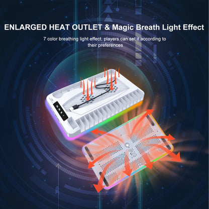 GAMINJA P58 RGB Cooling Stand For PS5 Slim Console Gamepad Charging Base