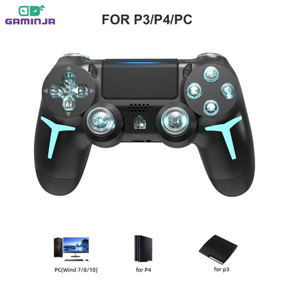 GAMINJA P412 LED Wireless Game Controller For PS4 PS3 Console Computer PC