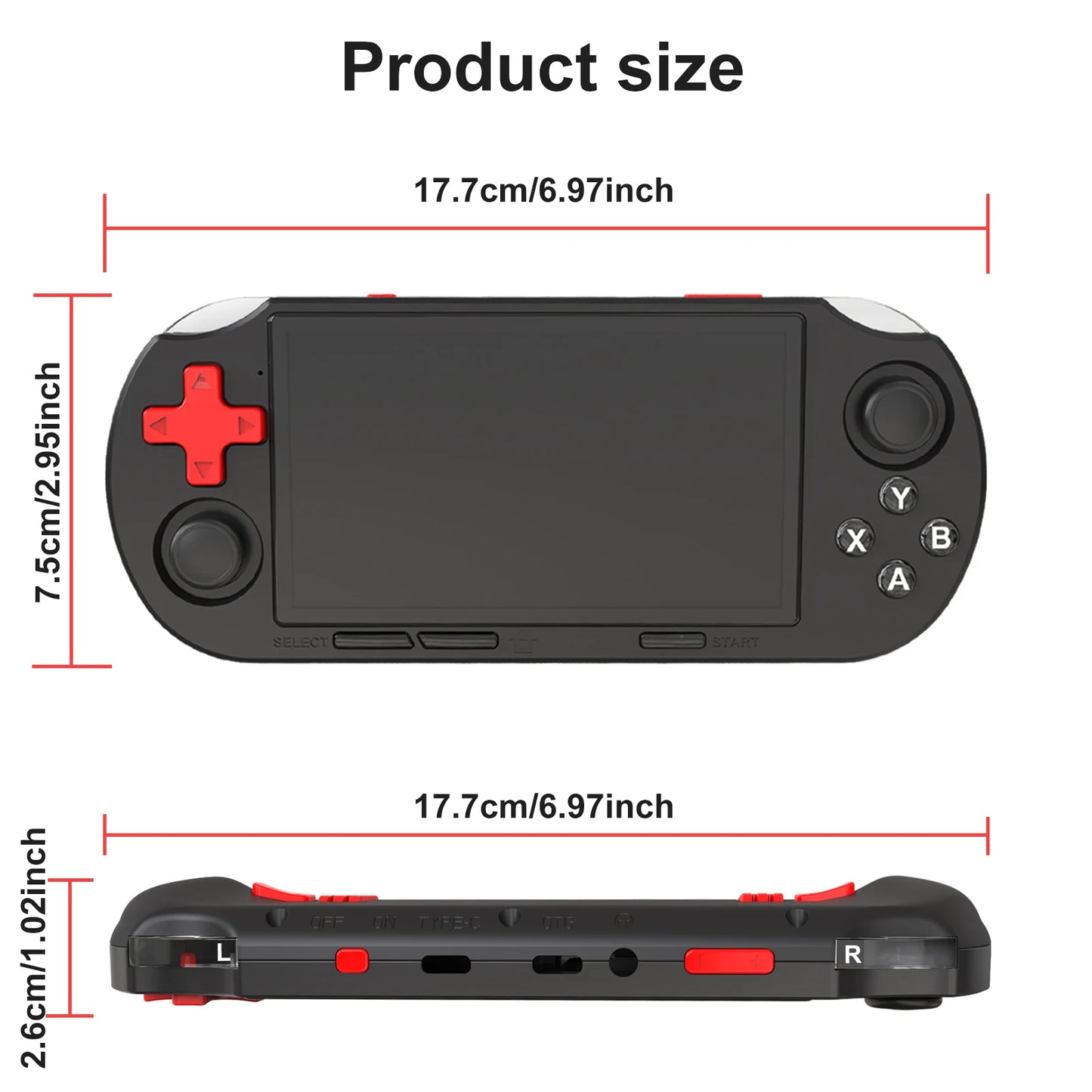 GAMINJA ANS16 Handheld Game 4.5 Inch IPS Screen RGB Lighting