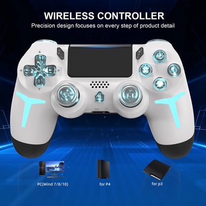 GAMINJA P412 LED Wireless Game Controller For PS4 PS3 Console Computer PC