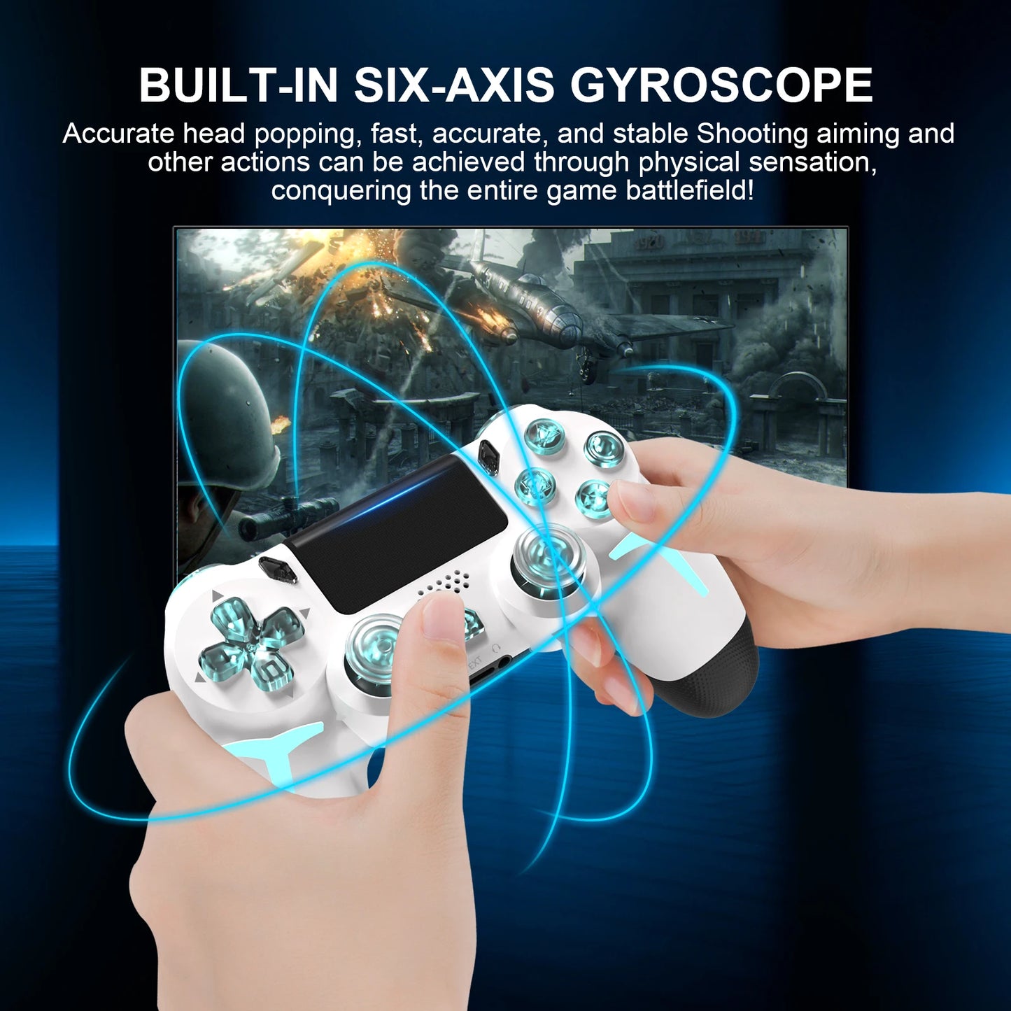 GAMINJA P412 LED Wireless Game Controller For PS4 PS3 Console Computer PC