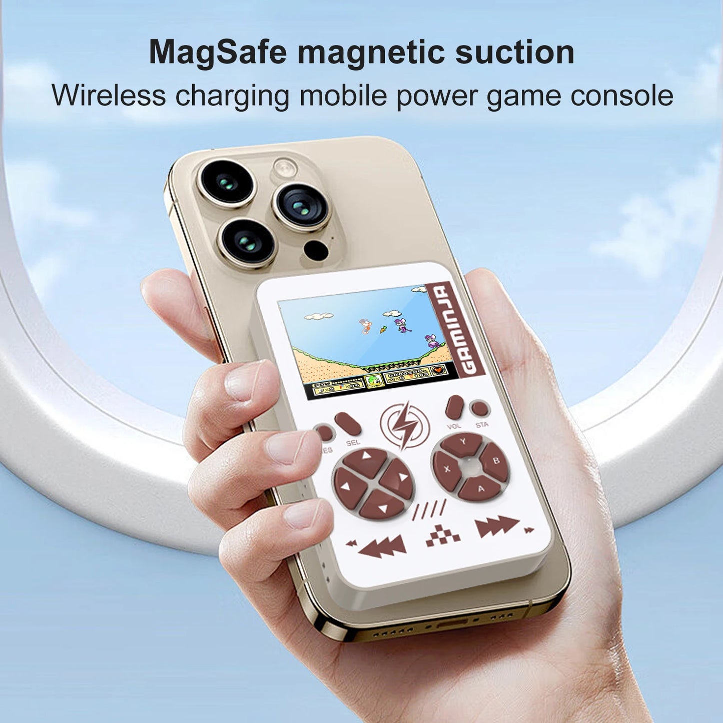 GAMINJA PB05 Mini Handheld Game Console Built-in 400 Games 5000mAh Battery
