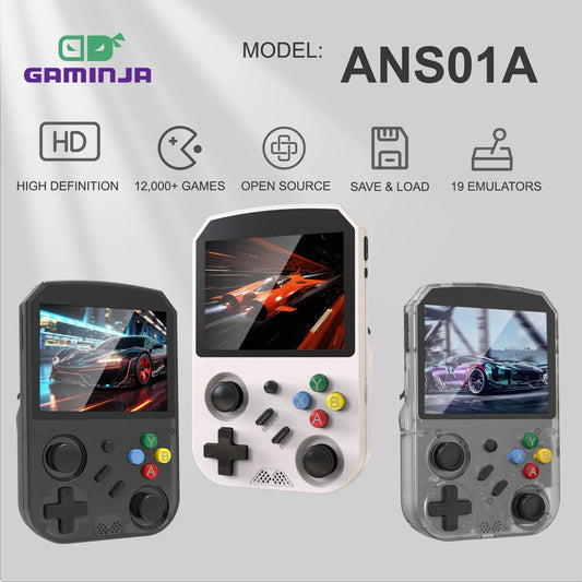 GAMINJA ANS01A Open Source Retro Handheld Video Game Console 12000 Games
