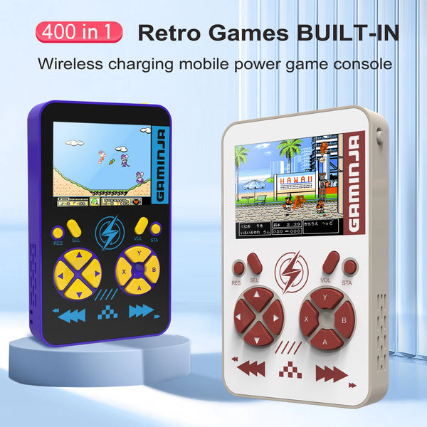 Consola de juegos portátil GAMINJA PB05 Mini, 400 juegos incorporados, batería de 5000 mAh