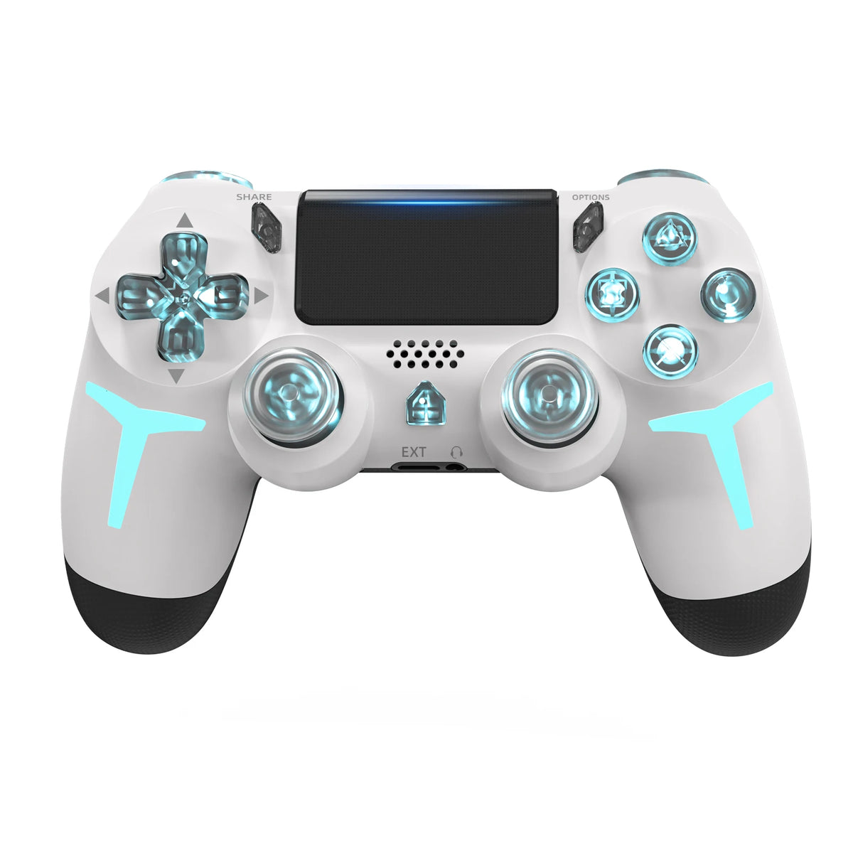 Mando de juego inalámbrico GAMINJA P412 para PS4 / PS3 / PC | Bluetooth, Iluminación RGB, Doble vibración