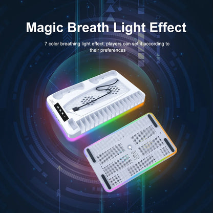 GAMINJA P58 RGB Cooling Stand For PS5 Slim Console Gamepad Charging Base