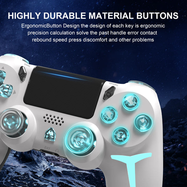Mando de juego inalámbrico GAMINJA P412 para PS4 / PS3 / PC | Bluetooth, Iluminación RGB, Doble vibración
