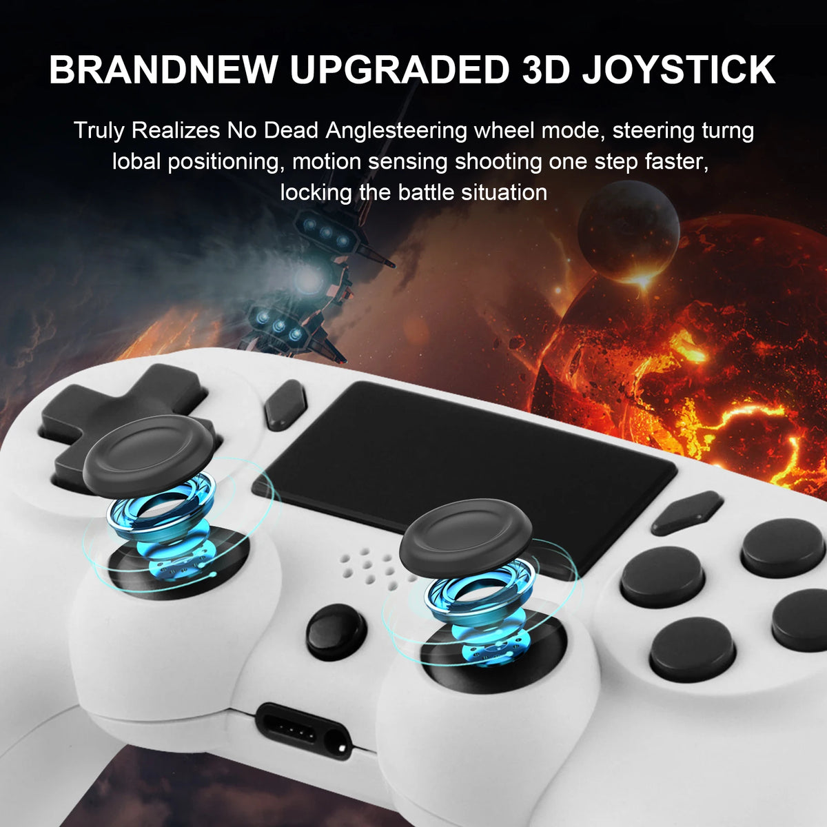 GAMINJA P47 Gamepad inalámbrico con giroscopio de 6 ejes y joystick para PC