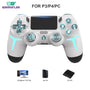 Mando de juego inalámbrico GAMINJA P412 para PS4 / PS3 / PC | Bluetooth, Iluminación RGB, Doble vibración