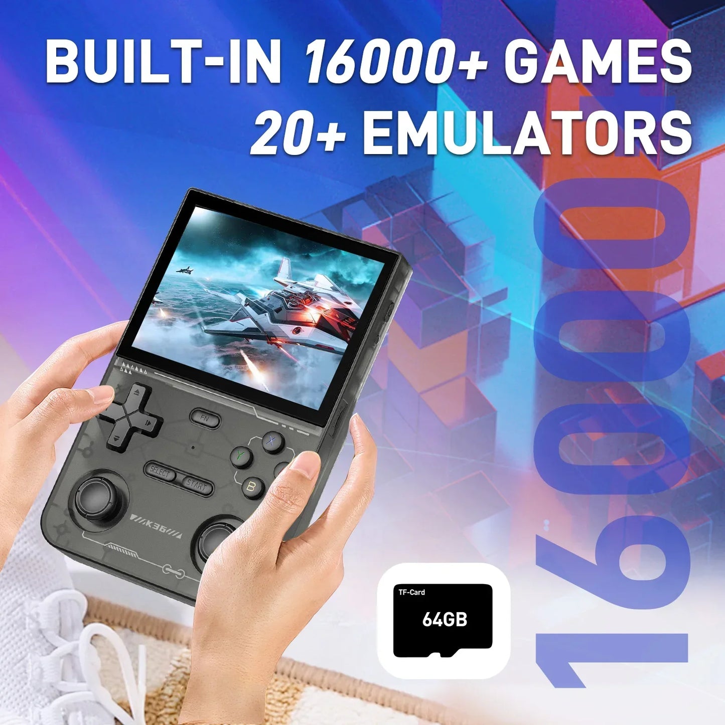 GAMINJA K36 3.5Inch IPS Screen Handheld Game Console Basic Mode