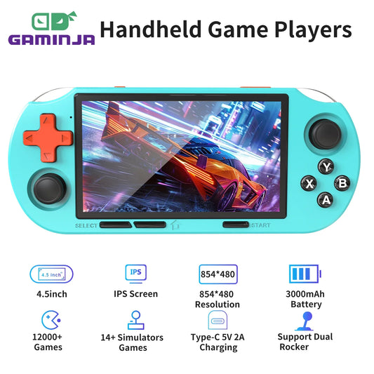 GAMINJA ANS16 Handheld Game 4.5 Inch IPS Screen RGB Lighting