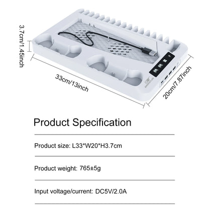 GAMINJA P58 RGB Cooling Stand For PS5 Slim Console Gamepad Charging Base