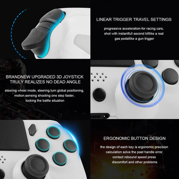 GAMINJA P47 Gamepad inalámbrico con giroscopio de 6 ejes y joystick para PC