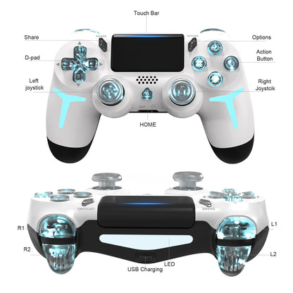 GAMINJA P412 LED Wireless Game Controller For PS4 PS3 Console Computer PC