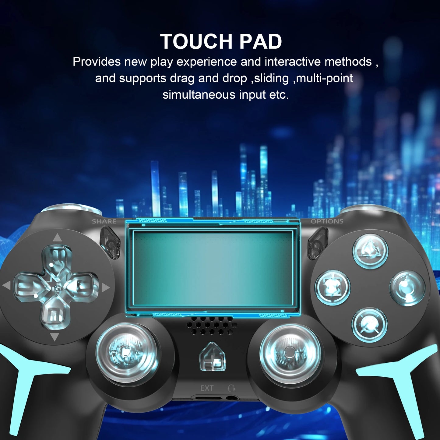 GAMINJA P412 LED Wireless Game Controller For PS4 PS3 Console Computer PC