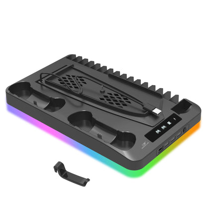 GAMINJA P58 RGB Cooling Stand For PS5 Slim Console Gamepad Charging Base