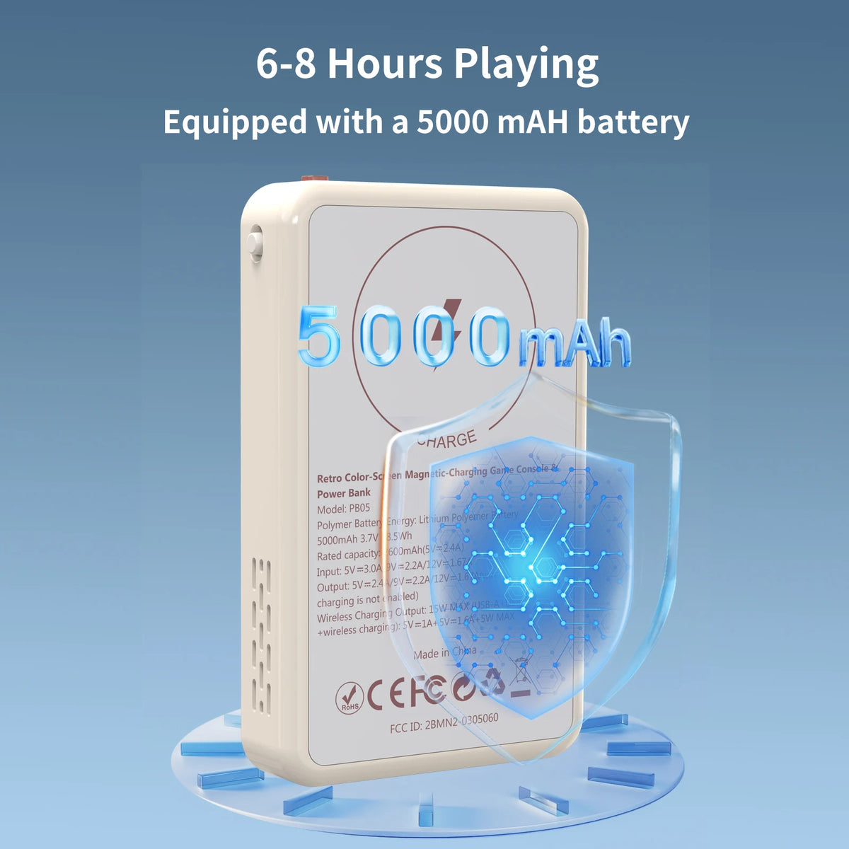Consola de juegos portátil GAMINJA PB05 Mini, 400 juegos incorporados, batería de 5000 mAh