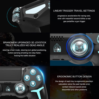 GAMINJA P412 LED Wireless Game Controller For PS4 PS3 Console Computer PC