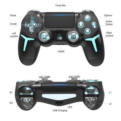 GAMINJA P412 LED Wireless Game Controller For PS4 PS3 Console Computer PC
