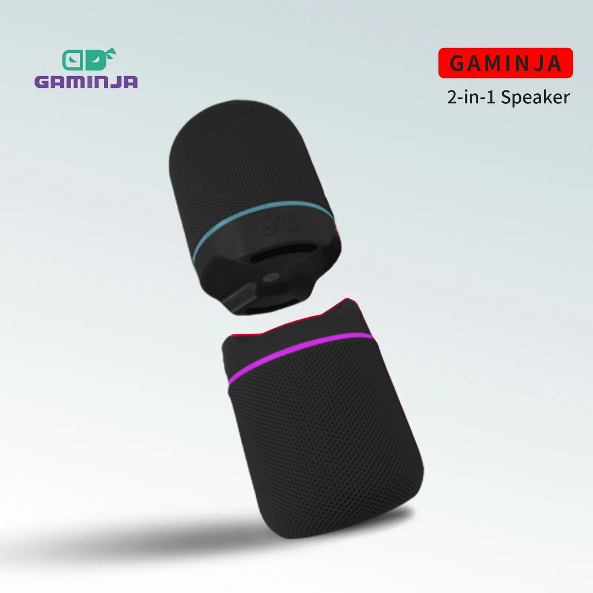 Altavoz portátil Bluetooth para fiestas GAMINJA™ M2 – 20W estéreo, luces LED, doble desmontable, carga rápida tipo C