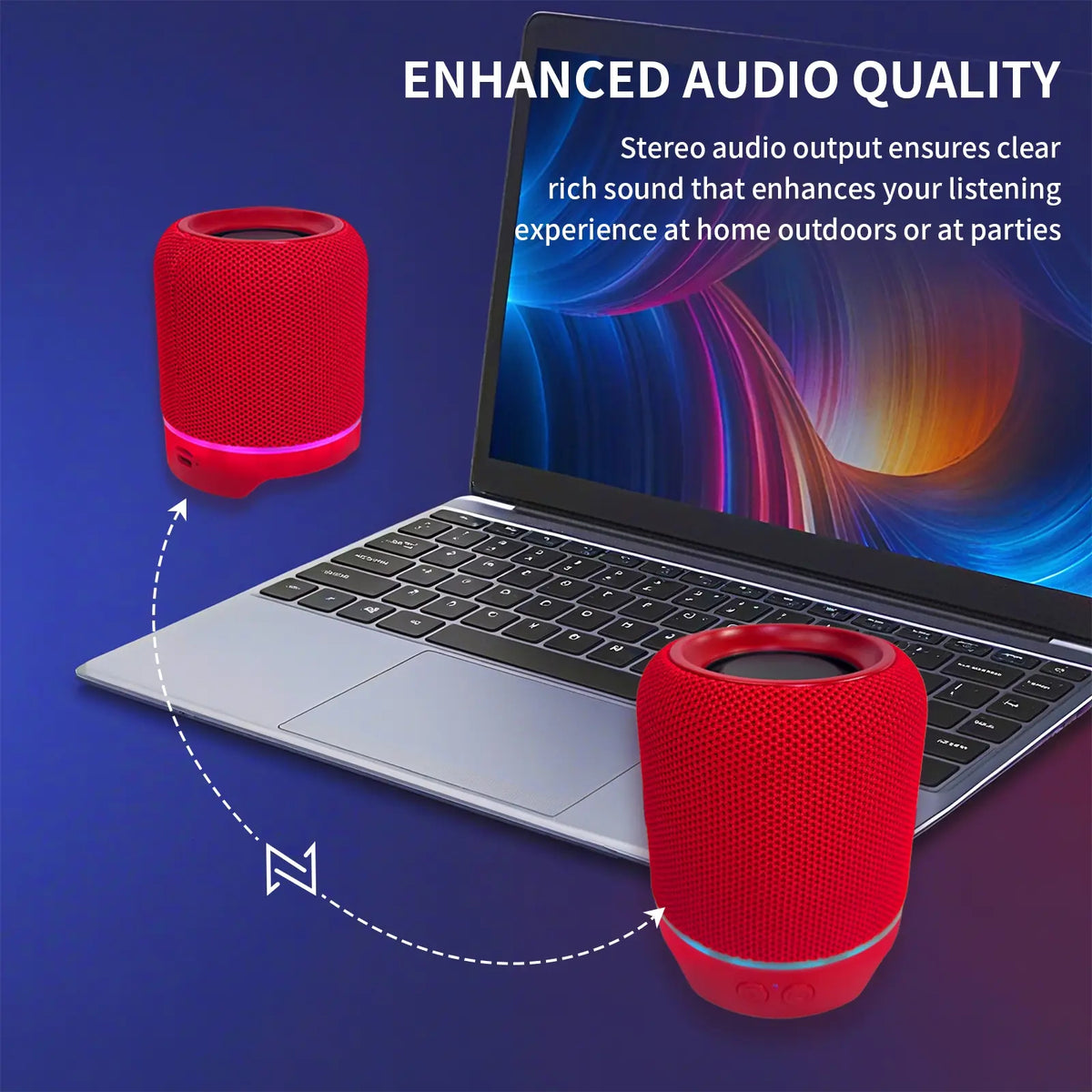 Altavoz portátil Bluetooth para fiestas GAMINJA™ M2 – 20W estéreo, luces LED, doble desmontable, carga rápida tipo C